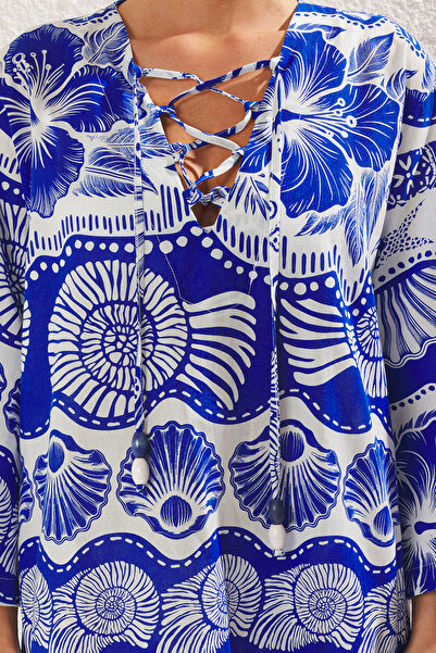 Trendyol Collection Vícebarevné 100% bavlněné mini tkané šaty s jednoduchým střihem