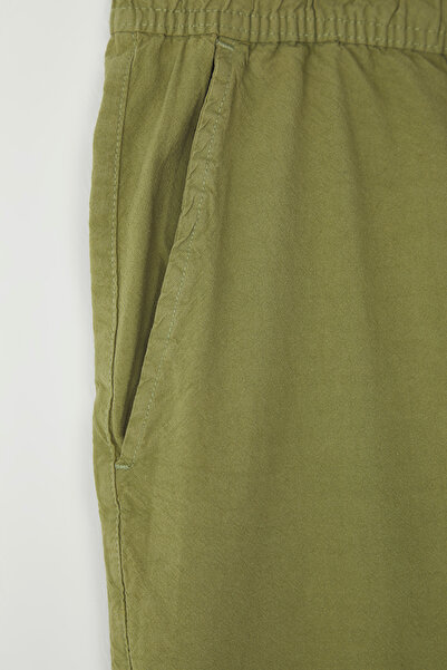 Trendyol Collection Khaki Loose Fit Cotton Lace-Up Plus Size Shorts Tmnss23Sr00056