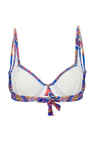 Trendyol Collection Orange-Mehrfarbenes Balkon-Bikinioberteil mit Blumendruck TBESS24BU00121