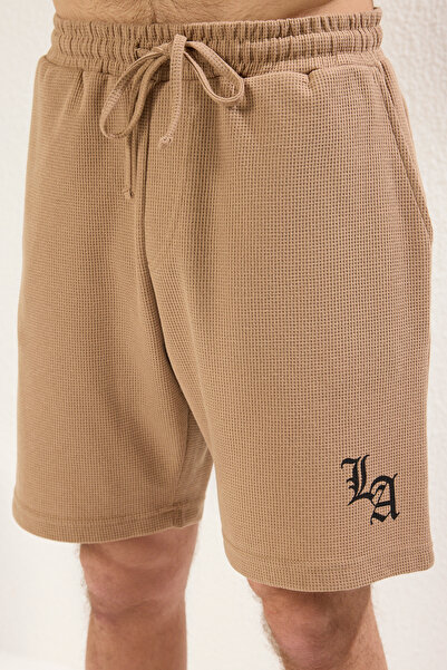 Trendyol Collection Waffle Mink Regular Fit Pajama Set with Shorts - Tmnss25Pt00004