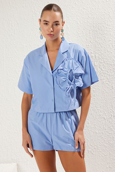 Trendyol Collection Blau*001 Einfarbig gewebt 100% Baumwolle