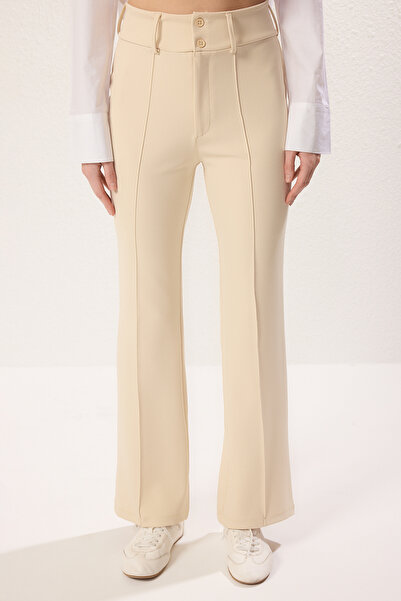 Trendyol Collection High Waist Ribbed Detail Flare Pants - Twoaw25Pl00071