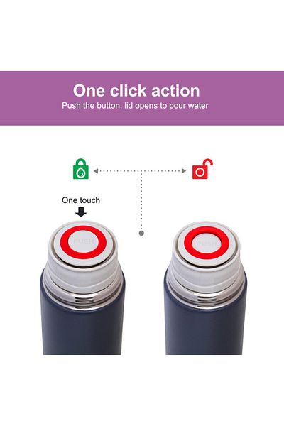 Hydrobrew Insulated 500ml Vacuum Flask w/ 2x 150ml Cup -Grey