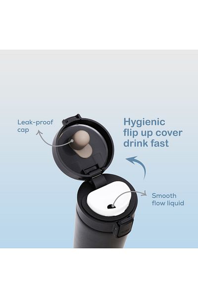 Hydrobrew Insulated Tumbler Water Bottle - Black, 500ml