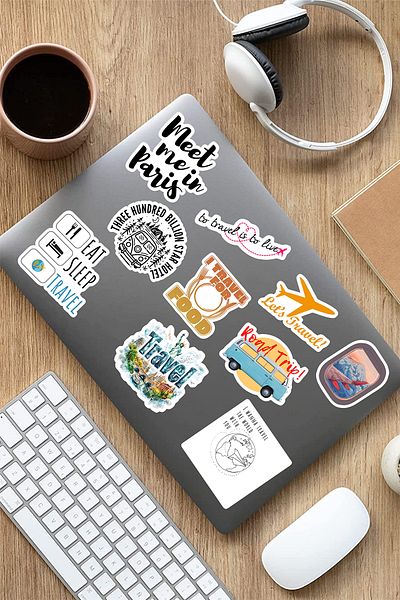 AR Sticker مجموعة من 10 ملصقات للكمبيوتر المحمول والكمبيوتر المحمول