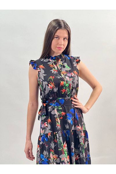 STYLE NİŞANTAŞI Rochie midi cu volane cu mâneci cu volane cu imprimeu floral