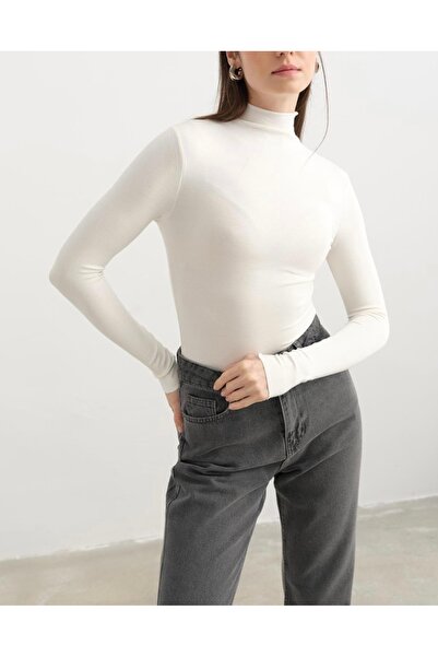 KAROL Dik yaka uzun kol bluz
