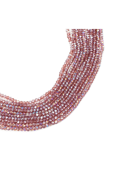 yfhobi 1 Dizi (130-135 Adet)- 3 mm Yassı Kristal Cam Boncuk Dizisi Şeffaf Jan...