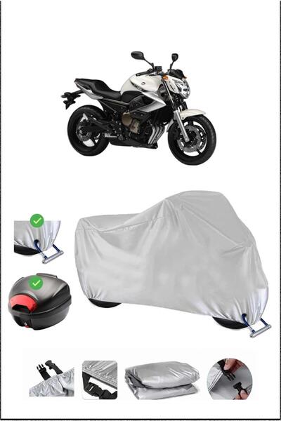 Breen Yamaha Xj6 Rear Bag Lock Compatible Waterproof Motorcycle Tarpaulin-Gray