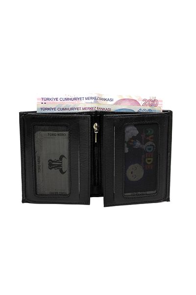 Çanta Sepetim Genuine Leather Men's Wallet with Plenty of Card Holders Paper Money Compartment Wallet