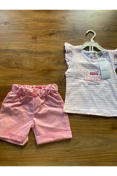 Pierre Cardin Girls Shorts Cap Sleeve Little Love 2-Piece Set