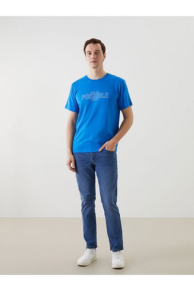 LC Waikiki Tricou pentru bărbați din bumbac pieptănat cu mânecă scurtă LCW ECO