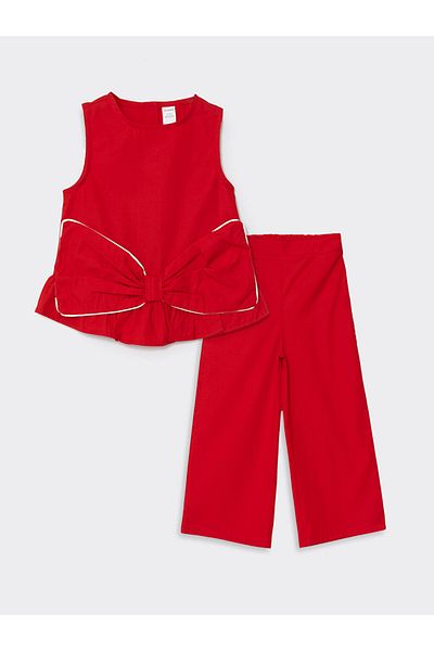 LC Waikiki Lcw Crew Neck Sleeveless Girls Blouse and Leggings 2 Pcs