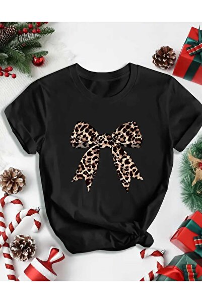 WOODROFFE Ежедневна тениска тип „гадже“ с леопардови шарки с номер 5