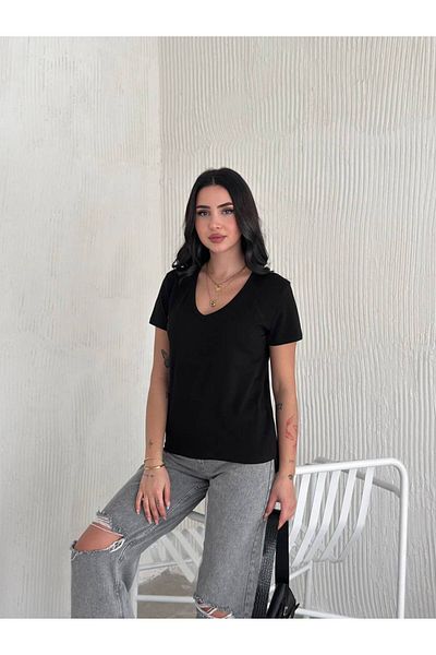 Noa Noa Tricou de bază pentru damă cu decolteu în V
