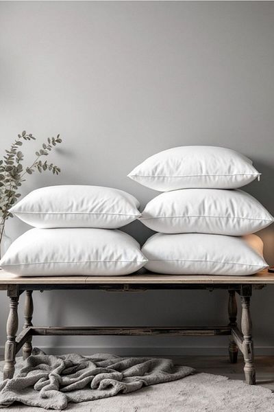 Evene Pillow Silicone Fiber 5 Pieces Antibacterial Filling Sleeping Pillow Cotton Stitched Case 900 gr