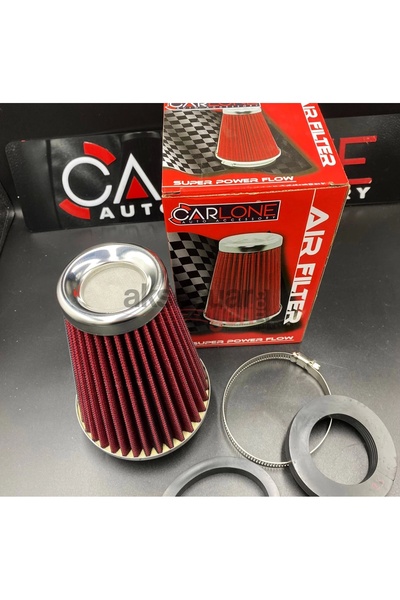 carlone Açık Hava Filtresi Krom Kaplı 2 Aparatlı Kırmızı Renk Huni Tip