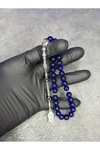 Mos Tespih Navy Blue High End Glass Natural Stone Rosary