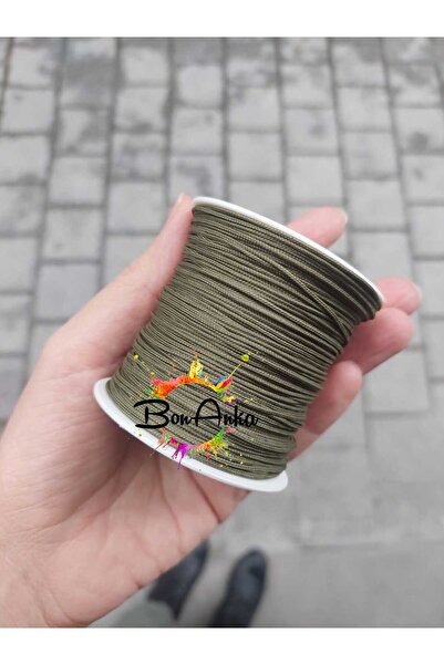 Bonanka (1.0 mm) Haki Renk 90 Metre Mat Paraşüt, Makrome, Bileklik, Tespih, Ö...