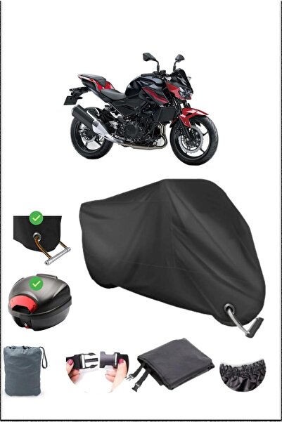 Breen Black Kawasaki Z 400 Rear Bag Lock Compatible Waterproof Canvas (Motorc...