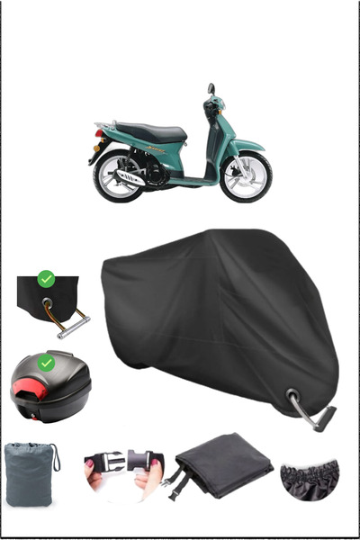 Breen Black Honda Sh 100 Rear Bag Lock Compatible Waterproof Canvas (Motorcycle)