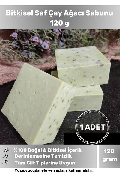 Fernanda Luxury 100% Natural Organic Tea Tree Soap Hand Face Hair Body Skin Original Herbal 120 g - 1 Piece