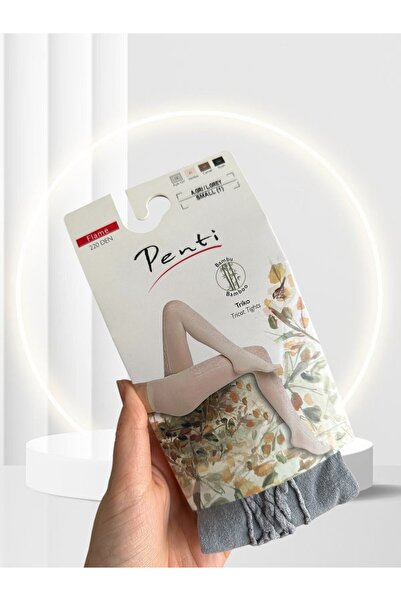 İntive Lingerie Flame 220 Denim Geometric Patterned Bamboo Added Knitwear Pantyhose