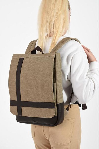 Baginn Γυναικείο επαγγελματικό σακίδιο πλάτης 35*22 εκ. από καμβά ύφασμα με θήκη φορητού υπολογιστή - Σχολική Mega Τσάντα