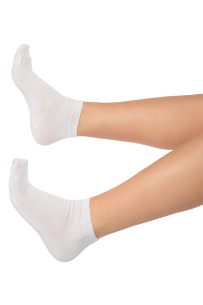 SAYSEZ Bamboo Women's Half Socks White Solid Socks Seamless Premium Boxed 5-Piece