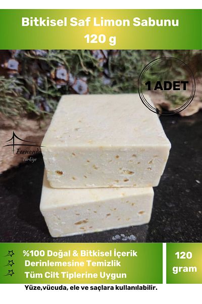 Fernanda Luxury 100% Natural Herbal Lemon Soap Beautiful Scented Hand Face Hair Body Skin Original 120 g - 1 Piece