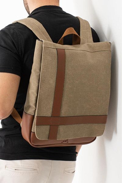 Baginn Men's Backpack 35*22 cm Canvas Fabric Business Backpack with Laptop Compartment School Bag Mega Bag