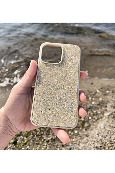 DGN İphone 14 Plus Ve 15 Plus Uyumlu Parlak Pırlanta Taşlı Elmas Pullu Işıltılı Parıltılı Lux Telefon Kı