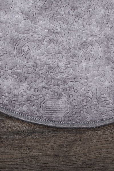 Dokumacıoğlu Nova Grey Oval 60x100 + 50x60 cm Σετ 2 πατάκια μπάνιου Αντιολισθητική βάση που πλένεται σετ καθίσματος τουαλέτας