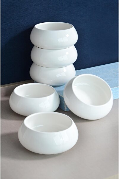 CASA DE BELLA Bone Porselen 6lı Sunumluk Kase Kahvaltılık Şekerlik Reçellik Sosluk Çerezlik 8,6cm