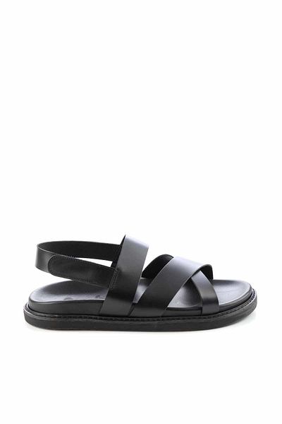 Bambi Black Leather Men's Sandals E 05801060903