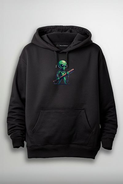 Merch&ice Hanorac unisex - cu băț și imprimeu extraterestru