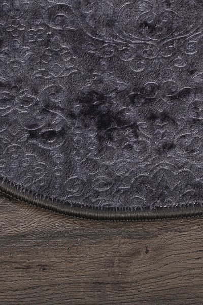 Dokumacıoğlu Nova Anthracite Oval 60x100 + 50x60 cm Σετ 2 Πατάκια Μπάνιου Αντιολισθητική Βάση Σετ Τουαλέτας