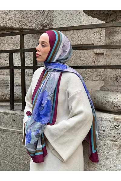 Modakaşmir Şal din bambus cu model Margarita