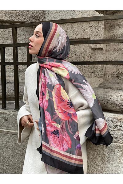 Modakaşmir Şal din bambus cu model Margarita