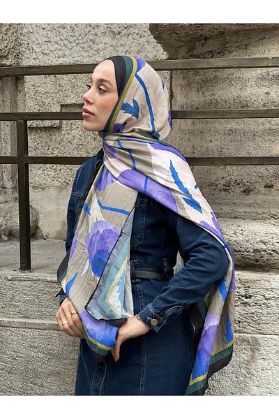 Modakaşmir Şal din bambus cu model de dihori