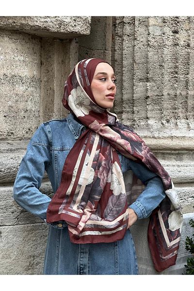 Modakaşmir روز نمط الخيزران شال