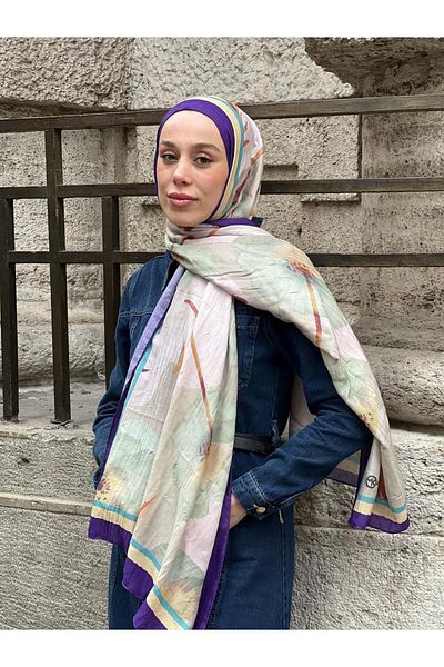 Modakaşmir Şal din bambus cu model de dihori