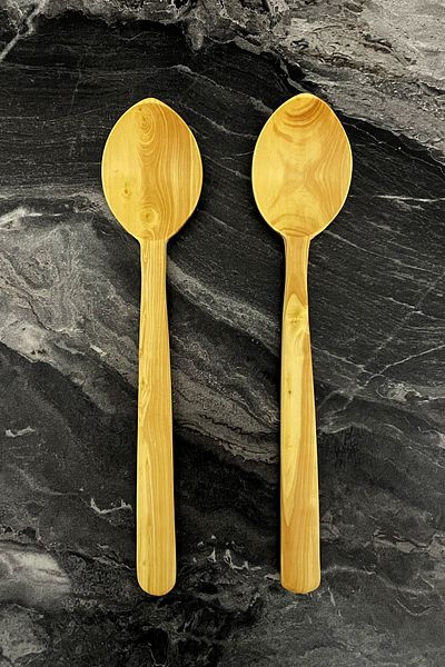 Kitchen Mania 2 Pcs 25 cm Boxwood Spoons-Wooden Spoon-Wooden Spoon
