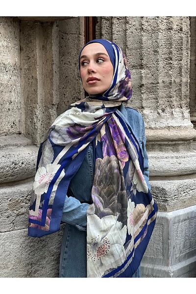 Modakaşmir Şal din bambus cu model trandafir