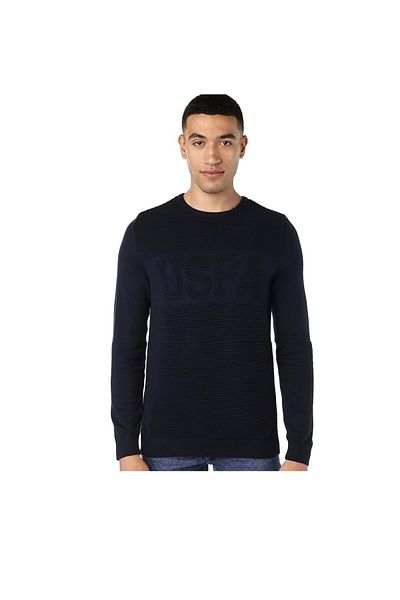 U.S. Polo Assn. Мъжки плетен пуловер U.S. Polo Assn. 1955320 - тъмносин