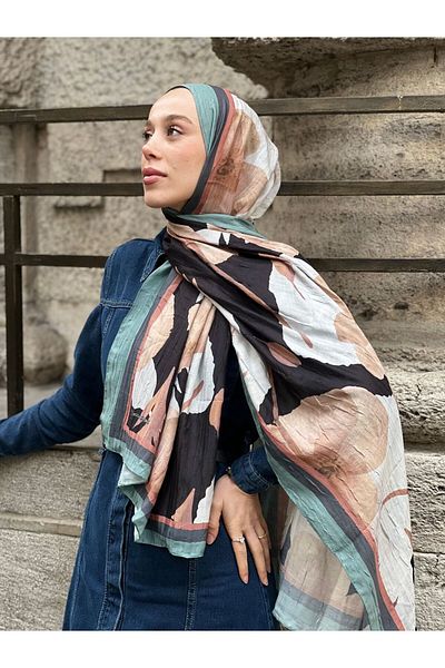 Modakaşmir شال من الخيزران بنمط ابن عرس