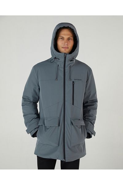 SKECHERS M Outerwear Coated Jacket Men's Gray Coat S 242049 -003