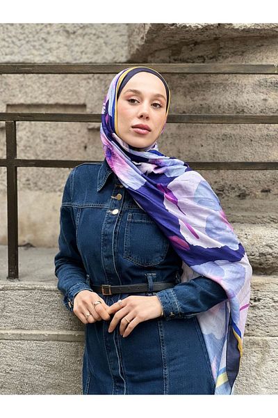 Modakaşmir Ferret Pattern Bamboo Shawl