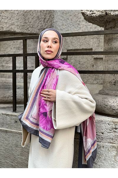 Modakaşmir شال من الخيزران بنمط مارغريت