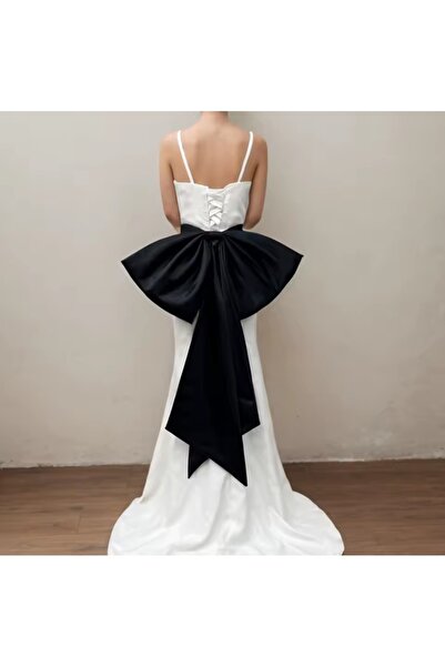 LO ADORO Μαύρο Λευκό Ροζ Νυφικό με Έξτρα Ουρά και Έξτρα Πέπλο, Αξεσουάρ για Π...